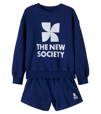 Logo cotton sweatshirt and shorts set | The New Society