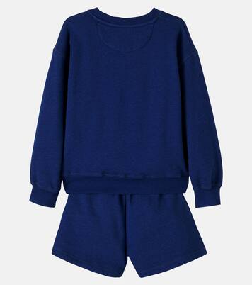 Logo cotton sweatshirt and shorts set | The New Society