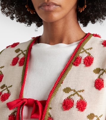 Cherry cotton-blend intarsia vest | La DoubleJ