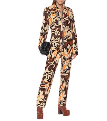 Mono de pana de algodón floral | Dries Van Noten