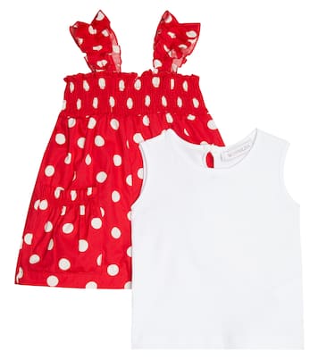 Baby polka-dot playsuit and tank top set | Monnalisa