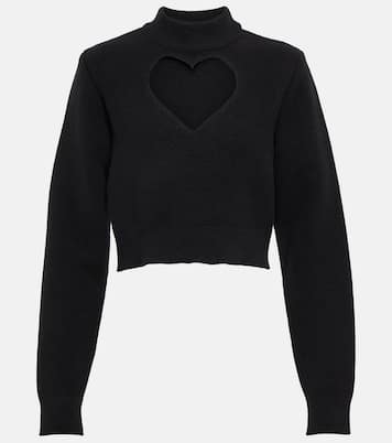 Pullover cropped Keyhole in lana vergine | Alaïa