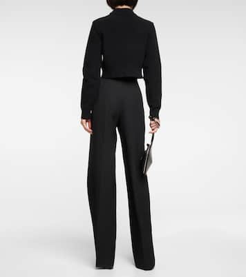 Pullover cropped Keyhole in lana vergine | Alaïa