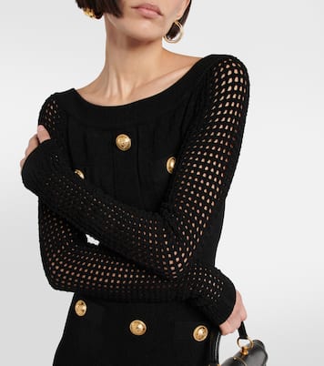 Off-shoulder knit minidress | Balmain