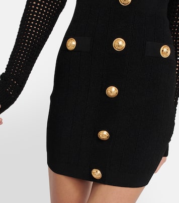 Off-shoulder knit minidress | Balmain