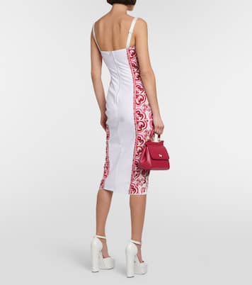 Abito midi in marquisette con stampa | Dolce&Gabbana