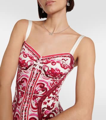 Abito midi in marquisette con stampa | Dolce&Gabbana