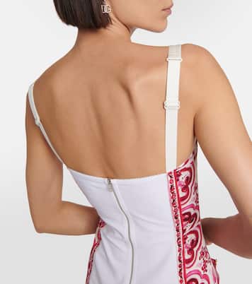 Abito midi in marquisette con stampa | Dolce&Gabbana