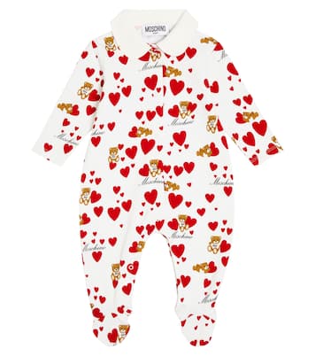 Baby - Tutina in misto cotone con stampa | Moschino Kids