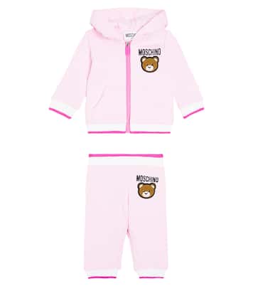 Bébé – Ensemble sweat-shirt à capuche et pantalon de survêtement en coton | Moschino Kids