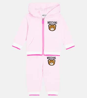 Bébé – Ensemble sweat-shirt à capuche et pantalon de survêtement en coton | Moschino Kids