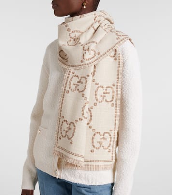 Sciarpa in jacquard di misto lana GG | Gucci