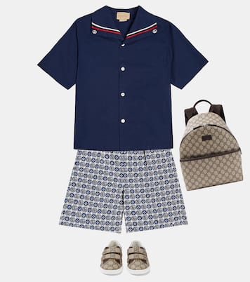Zaino in canvas GG con pelle | Gucci Kids