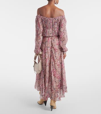 Bedrucktes Off-Shoulder-Maxikleid Volga | Marant Etoile