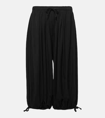 Gathered cropped jersey tapered pants | Toteme
