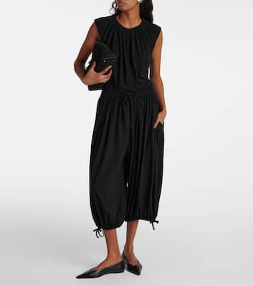 Gathered cropped jersey tapered pants | Toteme
