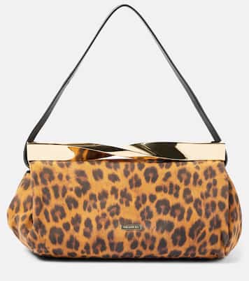 Twist Small leopard-print suede clutch | Aquazzura
