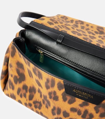 Twist Small leopard-print suede clutch | Aquazzura