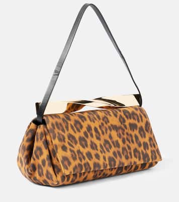 Twist Small leopard-print suede clutch | Aquazzura