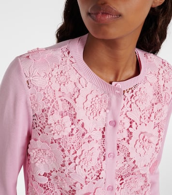 Cárdigan con encaje floral | Oscar de la Renta