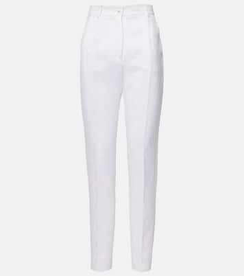 Pantalon slim en brocart de coton mélangé | Dolce&Gabbana