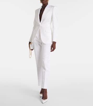 Pantalon slim en brocart de coton mélangé | Dolce&Gabbana