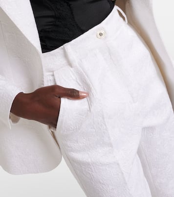 Pantalon slim en brocart de coton mélangé | Dolce&Gabbana