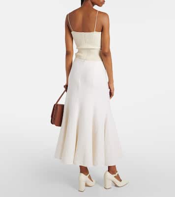 Jupe midi Amy en lin, laine et soie | Gabriela Hearst