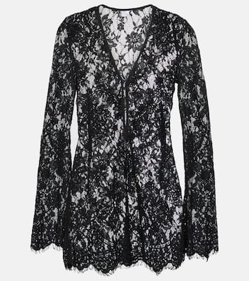 Cotton and brocade lace minidress | Bananhot