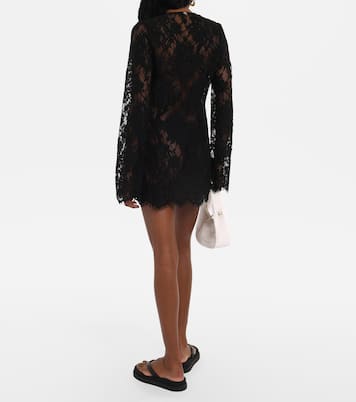 Cotton and brocade lace minidress | Bananhot