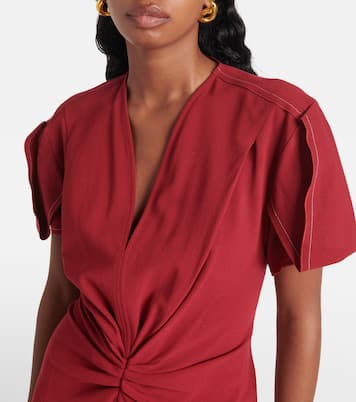 Gathered wool-blend midi dress | Victoria Beckham