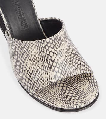 Doubles snake-effect leather mules | Jacquemus