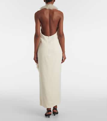 Abito midi in cady con shearling | Toteme
