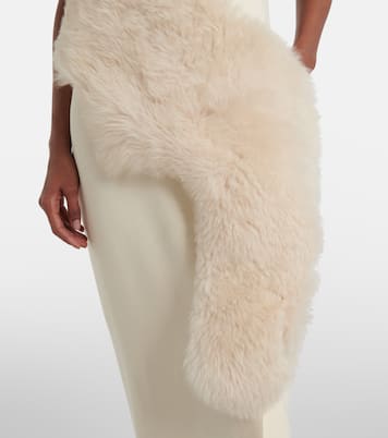 Abito midi in cady con shearling | Toteme
