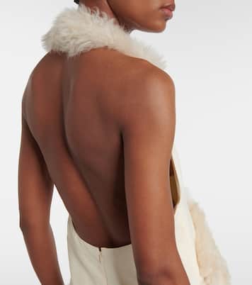 Abito midi in cady con shearling | Toteme