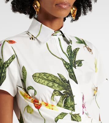 Orchid gathered poplin midi dress | Oscar de la Renta