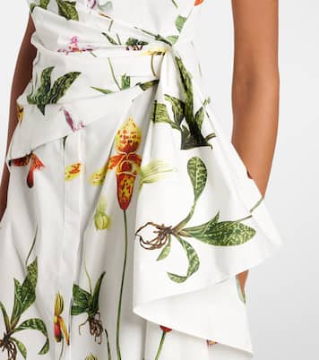 Orchid gathered poplin midi dress | Oscar de la Renta