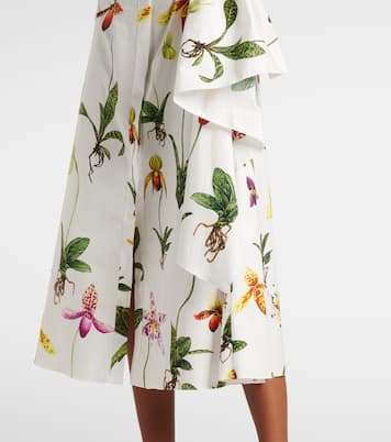 Orchid gathered poplin midi dress | Oscar de la Renta