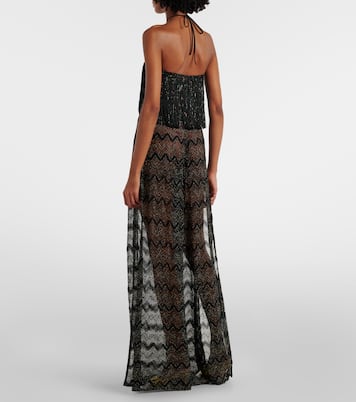 Zigzag fringed lamé jumpsuit | Missoni