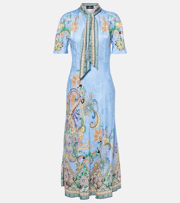 Vestido midi de satén con paisley | Etro