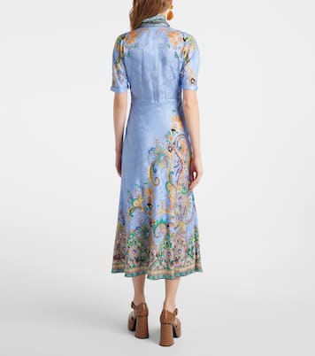 Vestido midi de satén con paisley | Etro