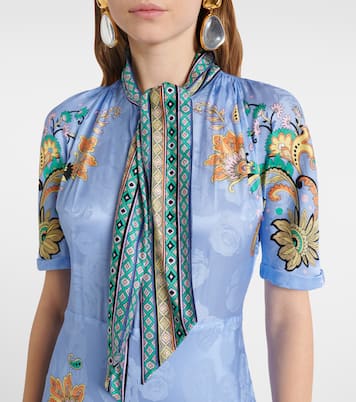 Vestido midi de satén con paisley | Etro