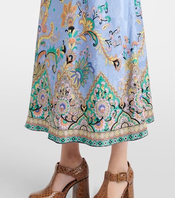 Vestido midi de satén con paisley | Etro