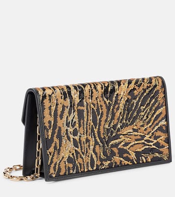 Loubi54 leopard-print crêpe satin clutch | Christian Louboutin