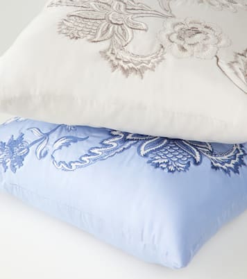 Bloom embroidered cotton cushion | Etro
