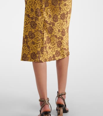 Jupe midi en jacquard à fleurs | Dries Van Noten