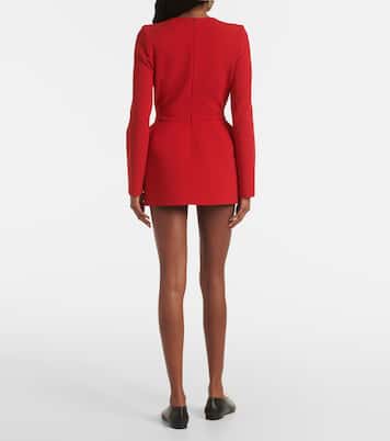 Floral-appliqué wool-blend minidress | Magda Butrym