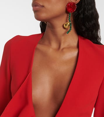 Floral-appliqué wool-blend minidress | Magda Butrym