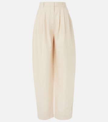 Pantaloni barrel gessati Lucille in lino | Posse