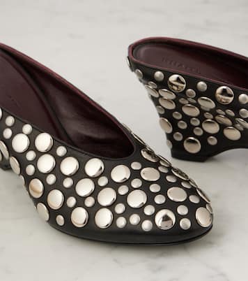 Cloak 75 studded leather wedge mules | Khaite